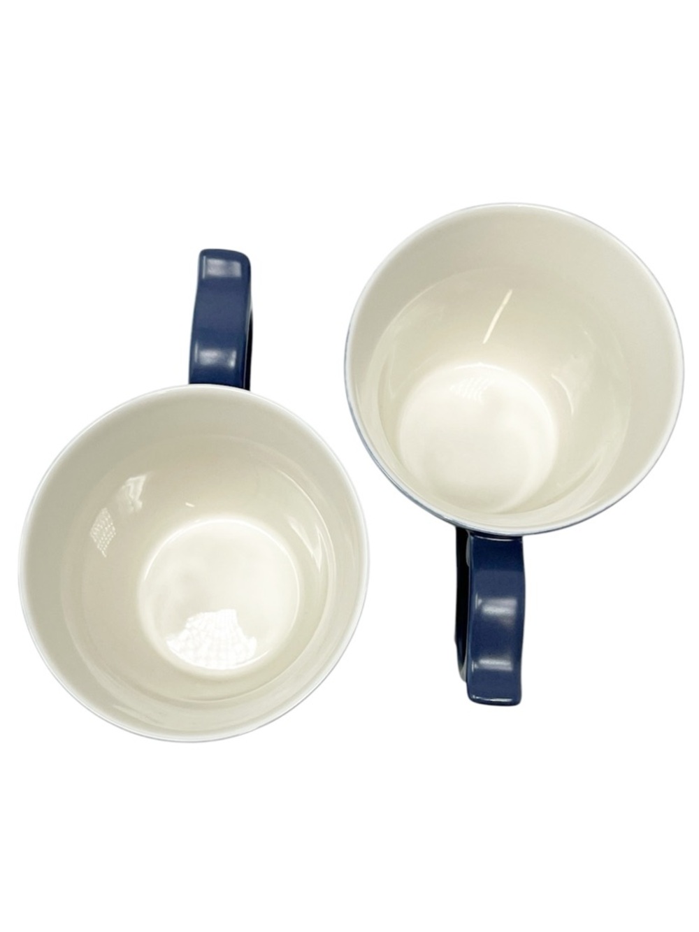 Tazo Navy Blue Ceramic Mugs 2013 Set of Two 14 oz Ornate Handle Coffee Tea EUC - Picture 5 of 8